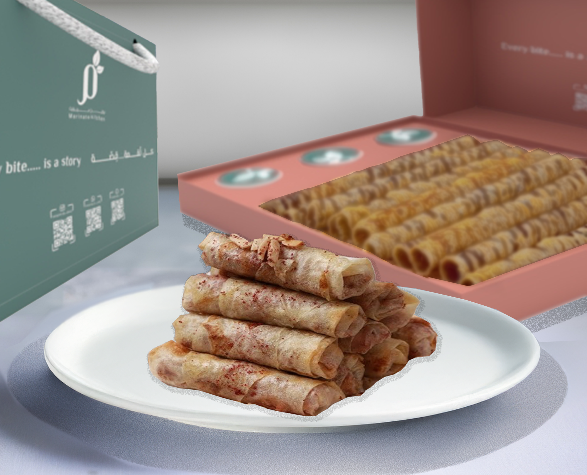 رولات مسخن دجاج المقرمشة  Chicken Musakhan crunchy rolls