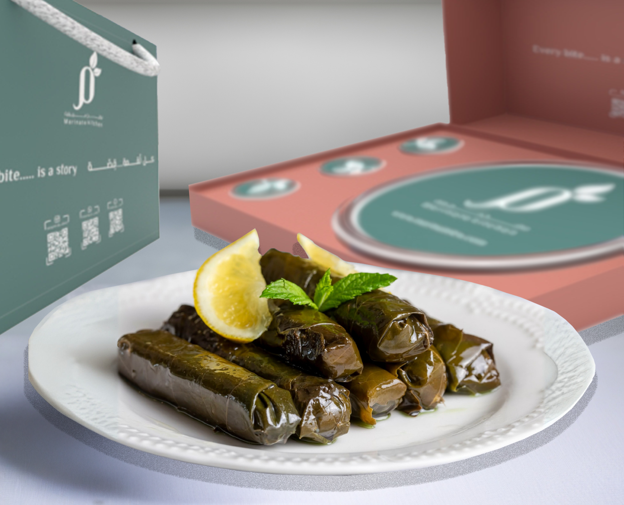 ورق عنب بالليمون  Stuffed vine leaves with lemon sauce